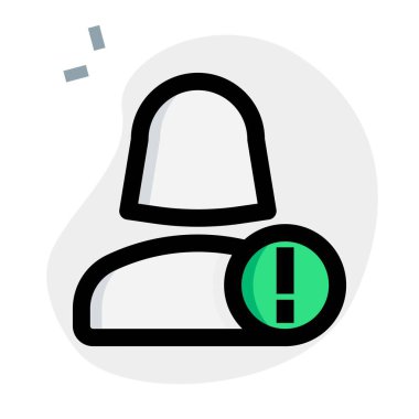 Çevrimiçi dolandırıcılık için ünlem işareti düzeni beyaz bir arkaplanda izole edildi