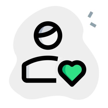 Kalp logotlu favori kullanıcı profili resmi
