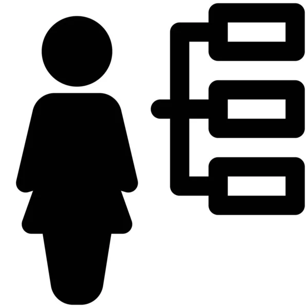 Schemat Hierarchii Organizacji Listą Bizneswoman — Wektor stockowy