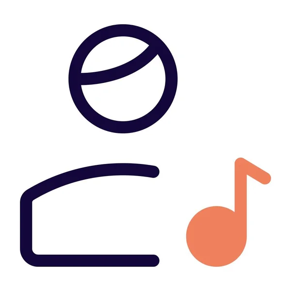 Musik Die Von Einem Einzelnen Benutzer Auf Einem Web Messenger — Stockvektor