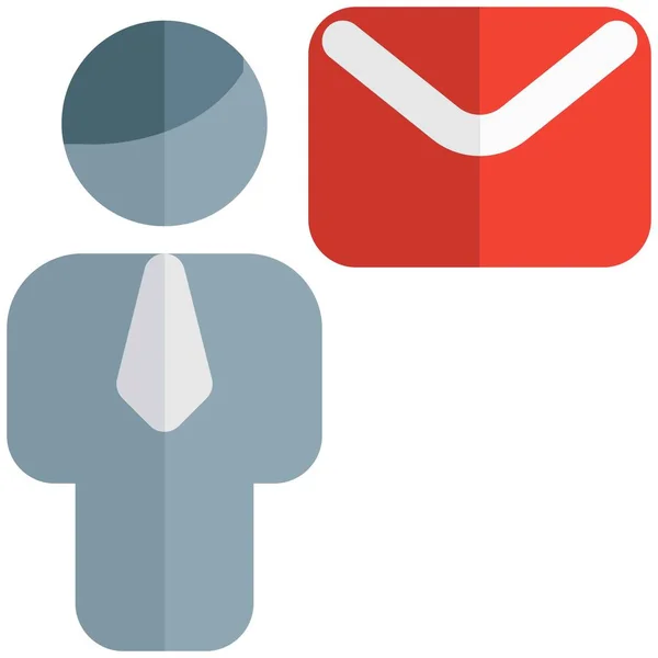Mail Envoyer Homme Affaires Partir Serveur Entreprise — Image vectorielle
