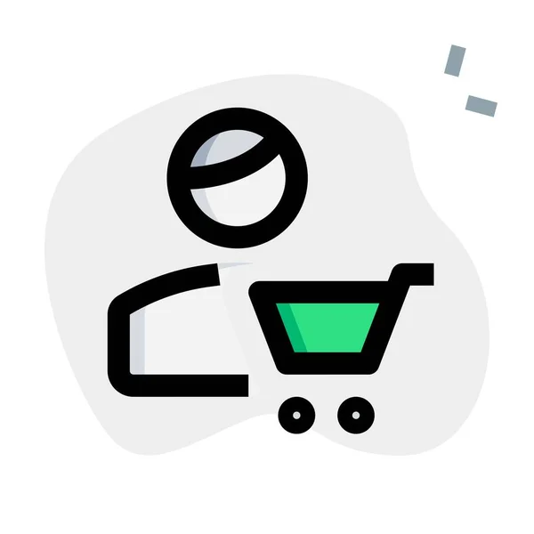 Compra Item Supermercado Line Site Commerce — Vetor de Stock