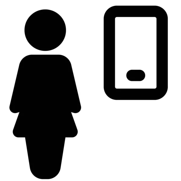 Femme Affaires Utilisant Web Messenger Sur Smartphone — Image vectorielle