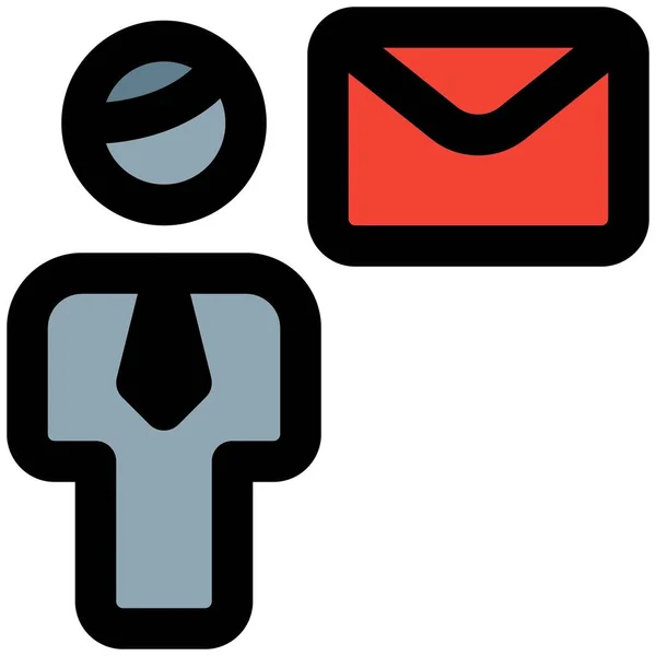 Mail Verstuurd Naar Zakenman Vanaf Bedrijfsserver — Stockvector