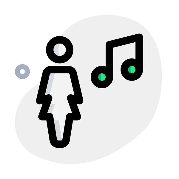 Musik Die Von Einer Gruppe Geschäftsfrau Auf Einem Web Messenger — Stockvektor