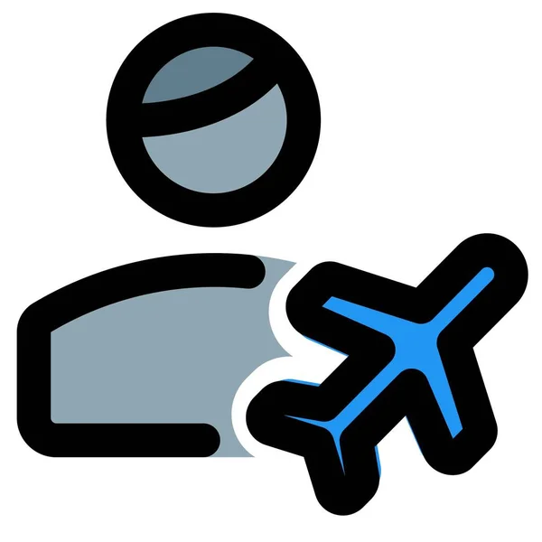 User Flight Logotype Indication Vacation Mode — Stock Vector