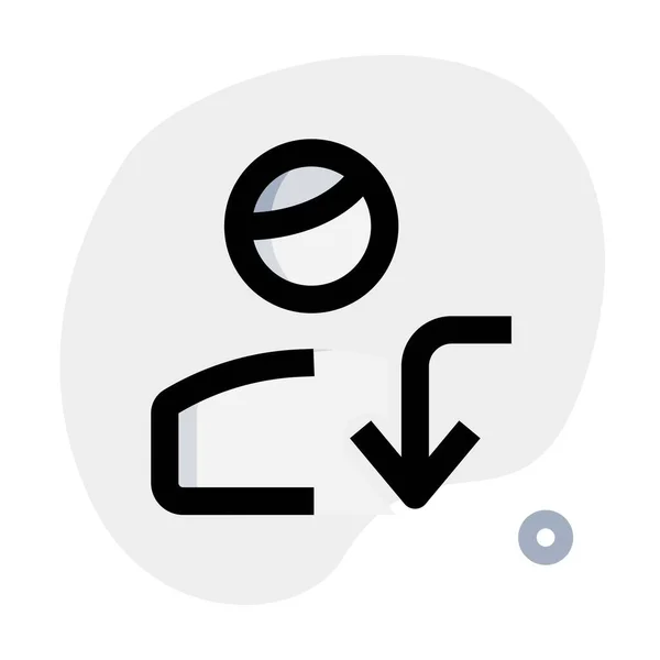Courbe Flèche Téléchargement Pour Téléchargement Données Profil Utilisateur — Image vectorielle