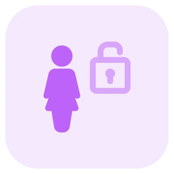从Web门户打开对女商人列表的访问权限 — 图库矢量图片