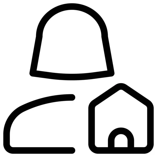Жіночий Користувач Домашнім Логотипом Ізольований Білому Тлі — стоковий вектор