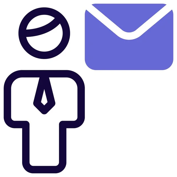 Mail Envoyer Homme Affaires Partir Serveur Entreprise — Image vectorielle