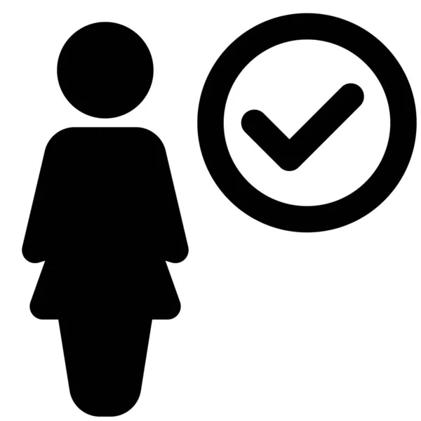 Liste Vérifiée Des Femmes Affaires Avec Une Option Coche Mise — Image vectorielle