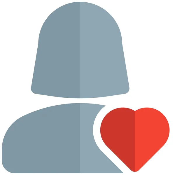 Kalp Logotlu Favori Kadın Kullanıcı Profili Resmi — Stok Vektör