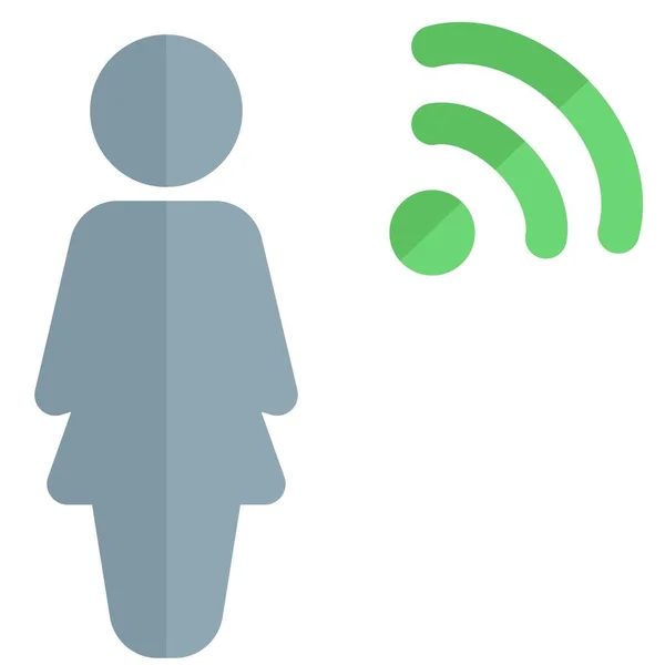 Clé Routeur Internet Sans Fil Partagée Avec Une Femme Affaires — Image vectorielle