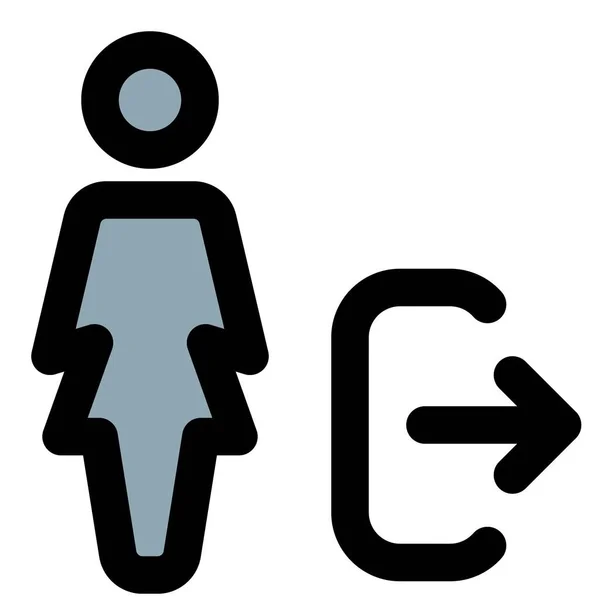 Logout Portal Des Unternehmens Server Portals Für Geschäftsfrau — Stockvektor