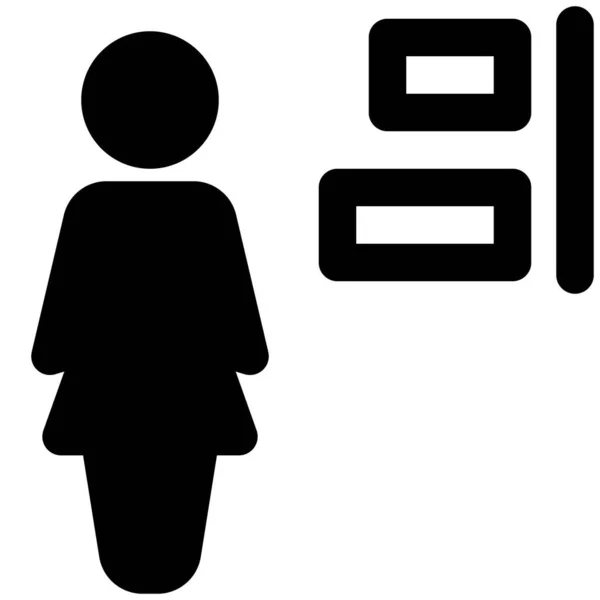 ビジネス女性が調整するための単語の文書の右上の配置 — ストックベクタ