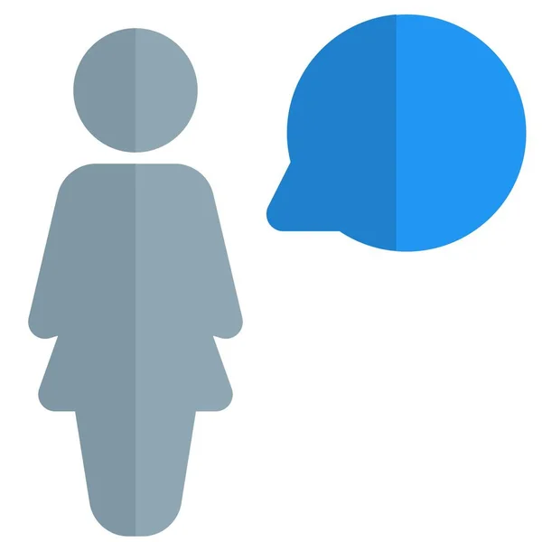 Femme Affaires Chat Messager Application Fonction Mise Page — Image vectorielle