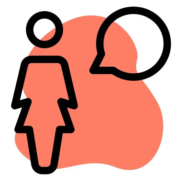 Femme Affaires Chat Messager Application Fonction Mise Page — Image vectorielle
