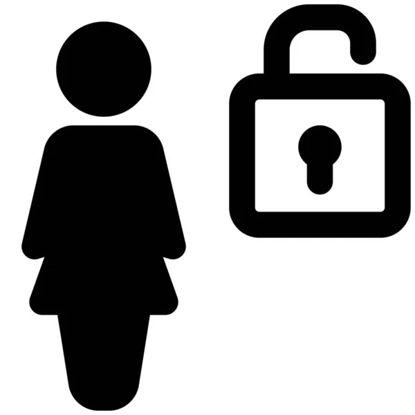 Déverrouiller Accès Liste Des Femmes Affaires Partir Portail Web — Image vectorielle
