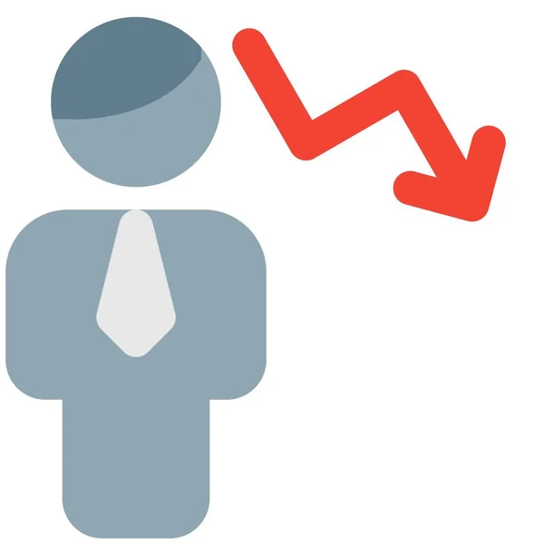 Downtrend Diagram Forretningsmand Fra Den Tidligere Forretningsmand – Stock-vektor