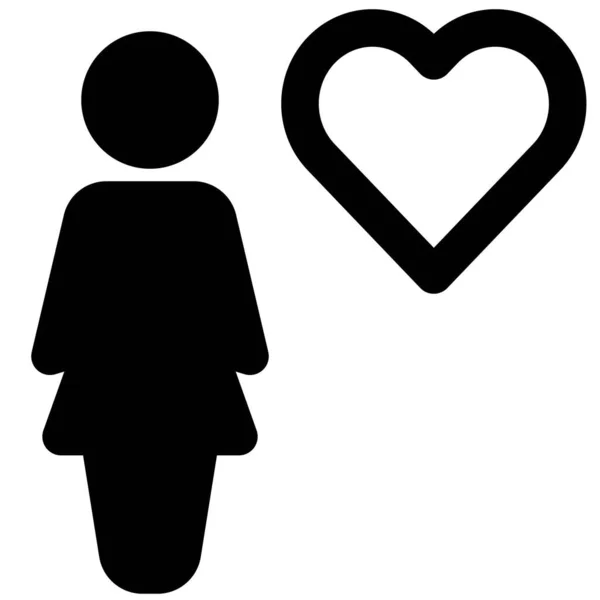 Femme Affaires Préférée Pour Travailler Avec Logotype Cardiaque — Image vectorielle