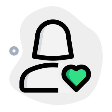 Kalp logotlu favori kadın kullanıcı profili resmi