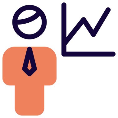 Satış grafiği olan işadamının çizelgesi