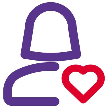 Kalp logotlu favori kadın kullanıcı profili resmi