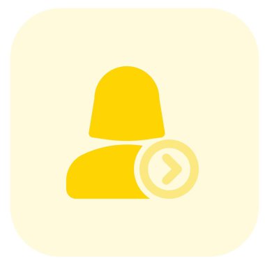 tek bir kadın kullanıcı doğru yönde ok düzenine sahip