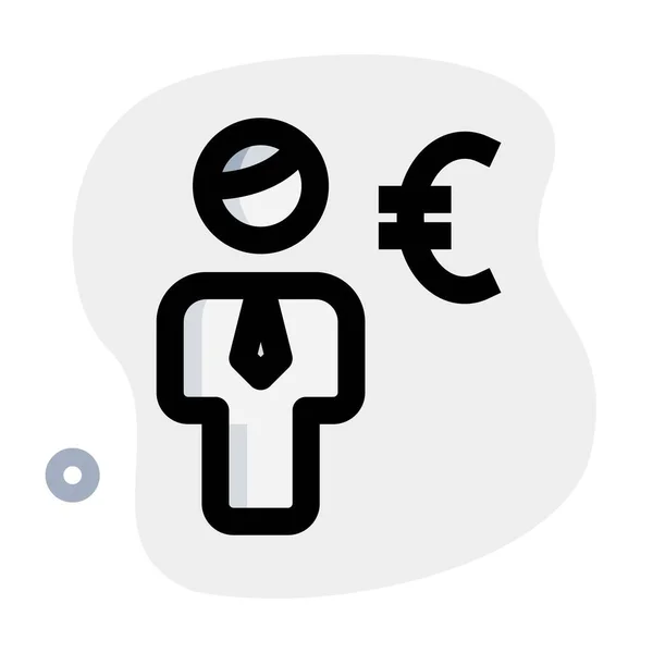 Argent Gagné Euro Monnaie Mise Adjudication — Image vectorielle