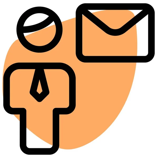 Mail Envoyer Homme Affaires Partir Serveur Entreprise — Image vectorielle