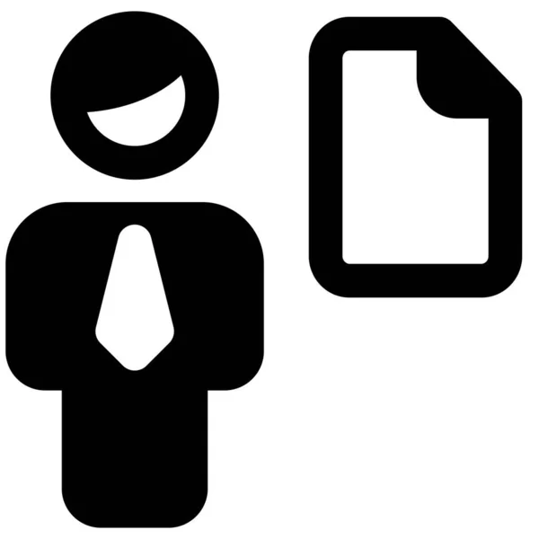 Homme Affaires Partageant Seul Fichier Sur Serveur Ligne — Image vectorielle