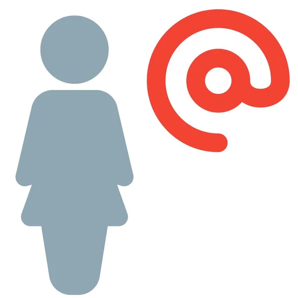 Femme Affaires Utilisant Adresse Email Entreprise Pour Travail — Image vectorielle