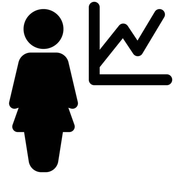 Gráfico Ventas Tendencia Alcista Las Estadísticas Mujer Negocios — Vector de stock