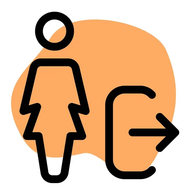 Logout Portal Des Unternehmens Server Portals Für Geschäftsfrau — Stockvektor