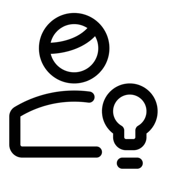 Usuario Con Múltiples Ideas Con Logotipo Bombilla Rayo — Archivo Imágenes Vectoriales