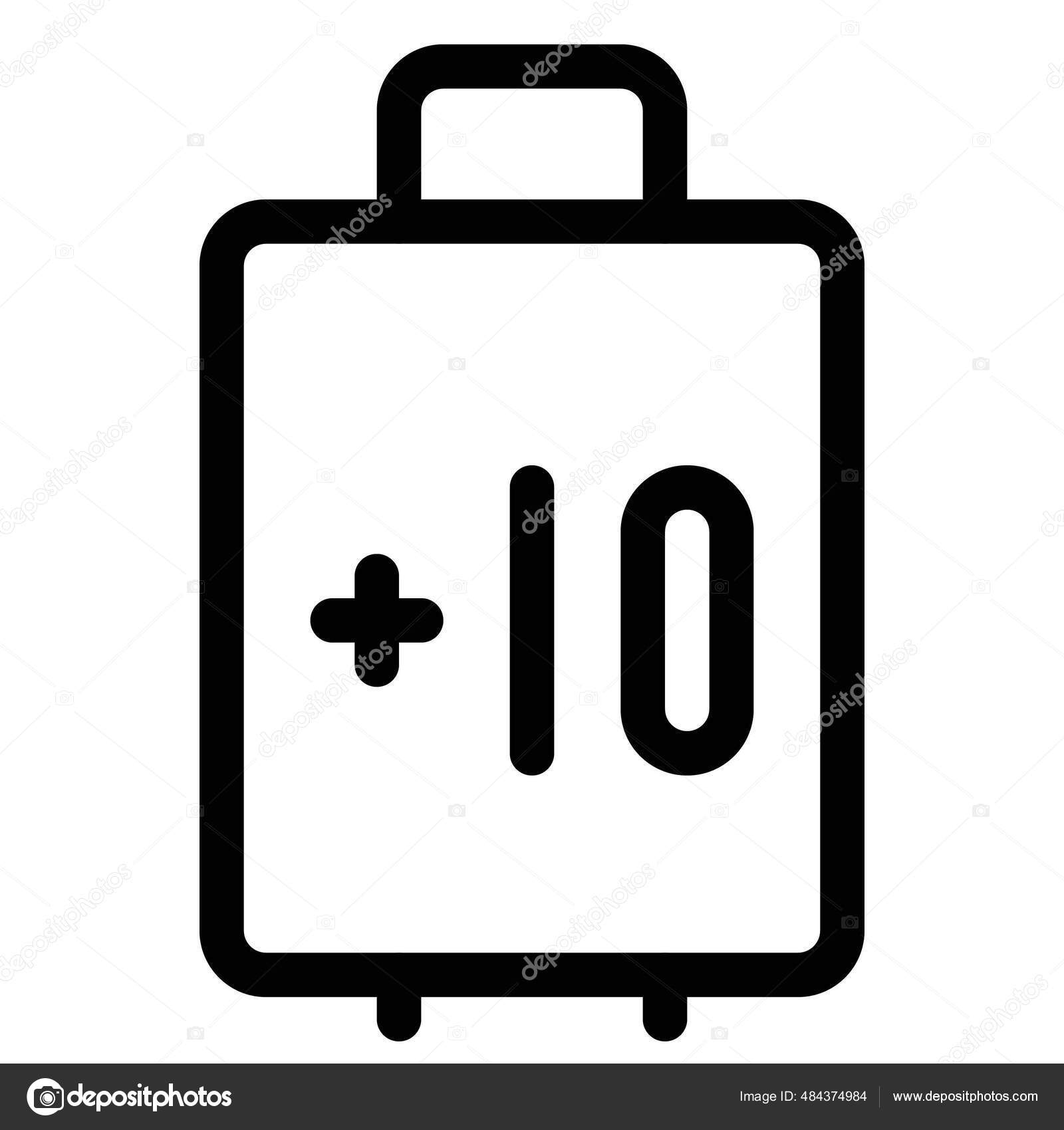 Ten Baggage Capacity International Travel Limit Stock Vector by