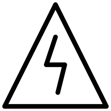 Yüksek voltajlı elektrik için tehlikeli bir işaret.