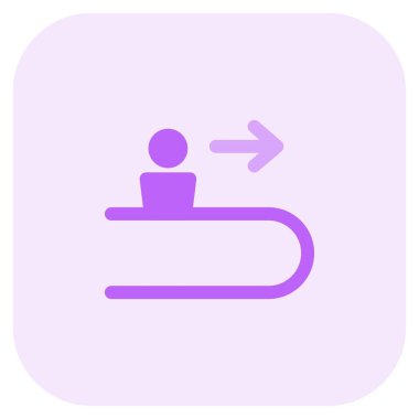 Havaalanında uzun mesafeler için düz yürüyen merdiven.