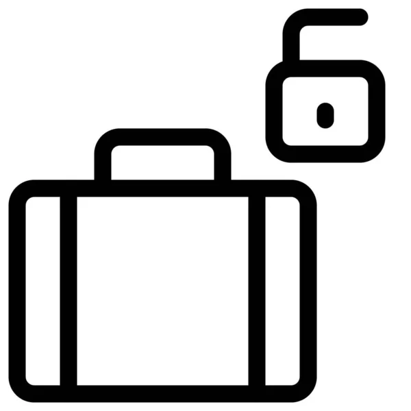 Desbloquear Maleta Para Cheque Aeropuerto — Vector de stock