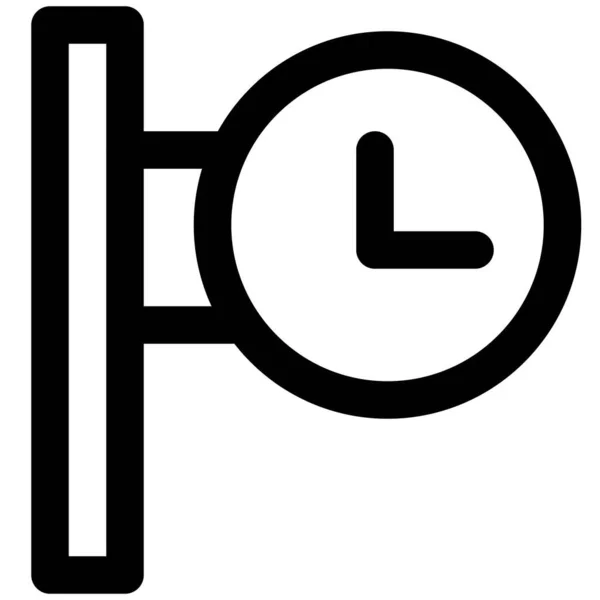時間と分の手で空港の大きな時計 — ストックベクタ