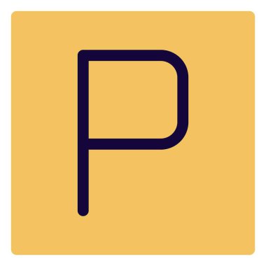 Havaalanı yerleşim planında araba park işareti