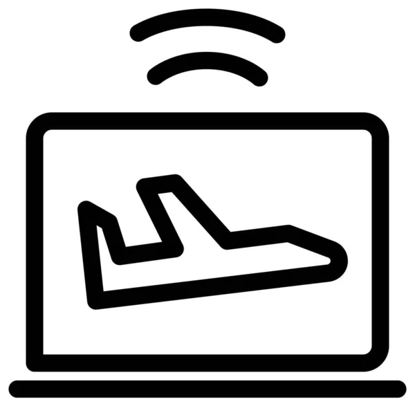 Online Ticketbuchung Computer Laptop — Stockvektor