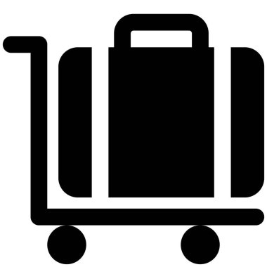 Ağır bagajlar bir yük arabasıyla bir tesise taşınıyor.