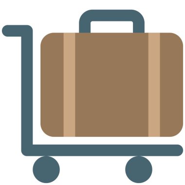 Ağır bagajlar bir yük arabasıyla bir tesise taşınıyor.