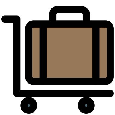 Ağır bagajlar bir yük arabasıyla bir tesise taşınıyor.