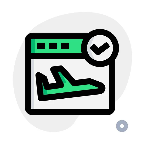 航空旅行のオンラインチェックインのためのWebポータル — ストックベクタ