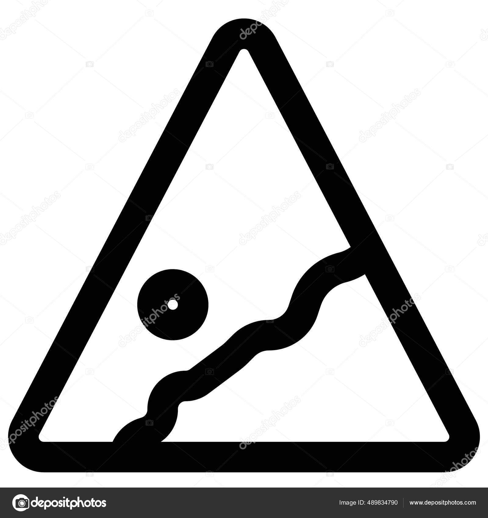 Warning Signal Falling Rocks High Terrain Areas Stock Vector by ...