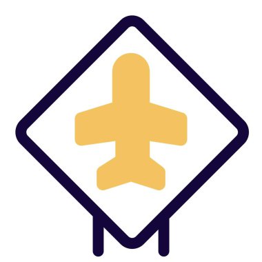 Airport sign board with an airplane layout
