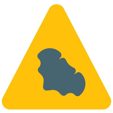 Triangular shape animal trespassing with the bat logotype