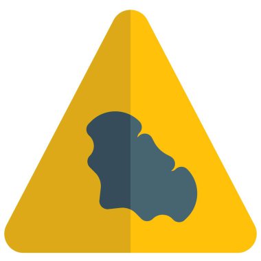 Triangular shape animal trespassing with the bat logotype